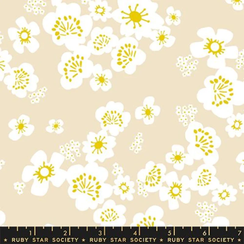 Ruby Star Society PAPER CUTS 2: Hana Florals-Parchment (1/4 Yard)