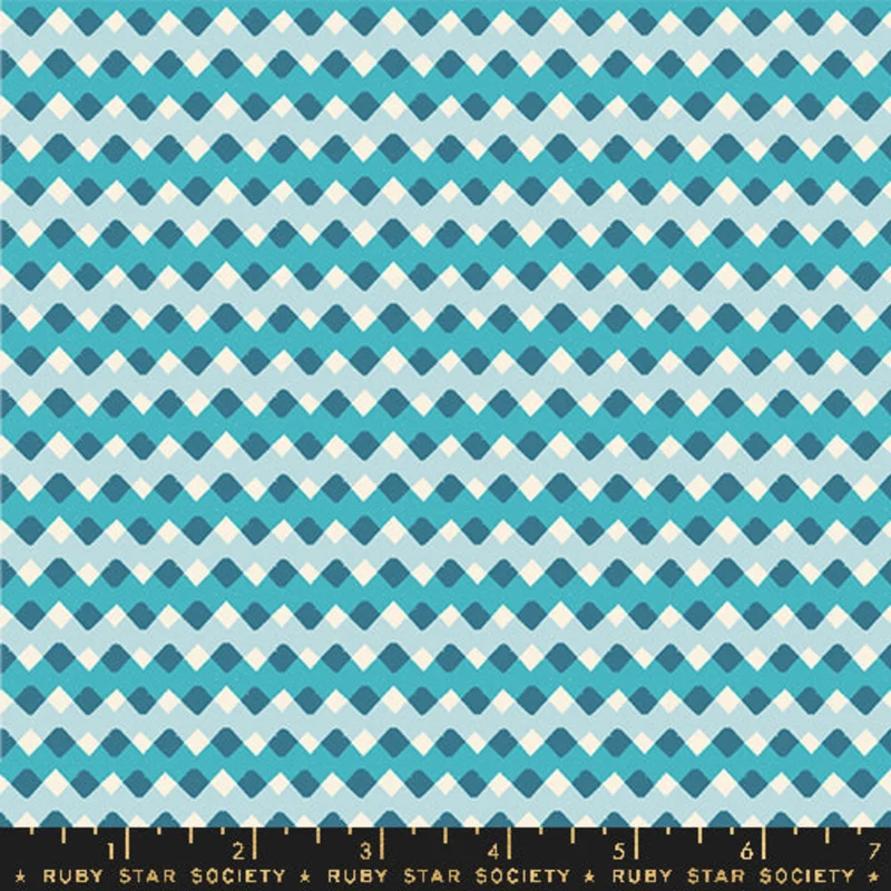 Ruby Star Society PIVOT: Zigga Zagga-Dark Turquoise (1/4 Yard)