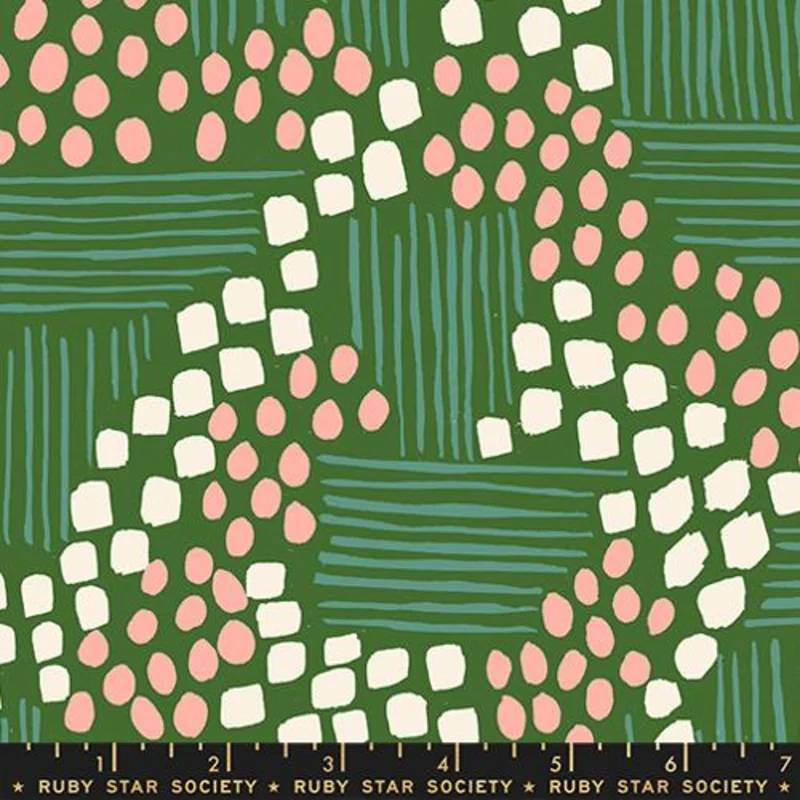 Ruby Star Society REIMAGINED LANDSCAPES: Aerial View-End Green (1/4 Yard)
