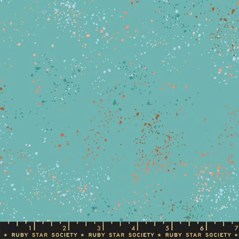 Ruby Star Society SPECKLED: 108-Metallic Wide Turquoise (1/4 Yard)