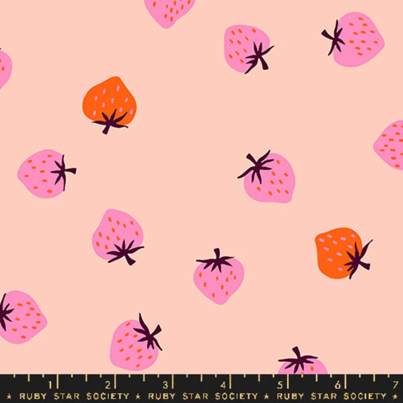 Ruby Star Society STRAWBERRY: Strawberry Toss-Pale Peach (1/4 Yard)