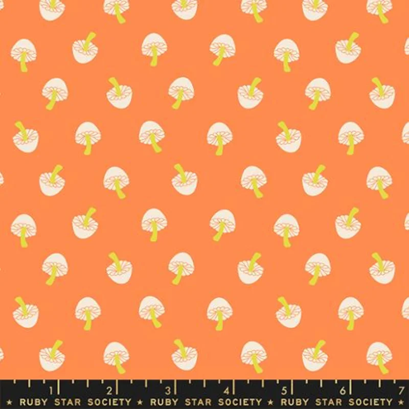 Ruby Star Society TINY FRIGHTS: Mushrooms-Pumpkin (1/4 Yard)