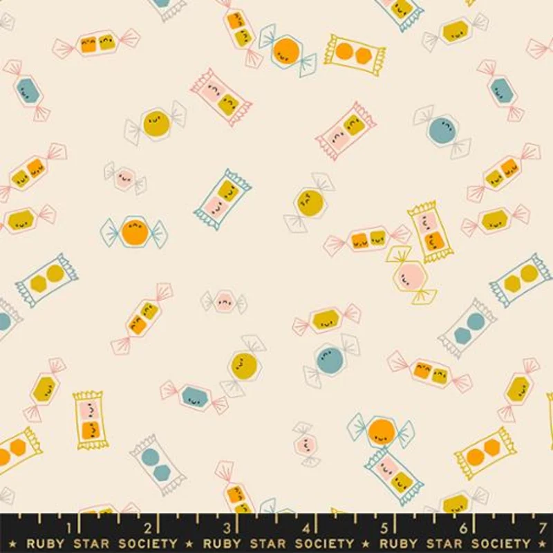 Ruby Star Society TINY FRIGHTS: Tossed Candy-Natural (1/4 Yard)