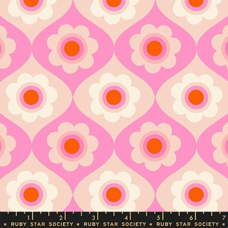 Ruby Star Society TRINKETRY: Floral-Flamingo (1/4 Yard)