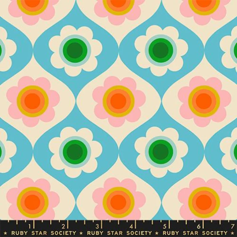 Ruby Star Society TRINKETRY: Floral-Turquoise (1/4 Yard)