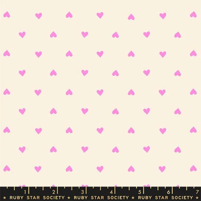 Ruby Star Society TRINKETRY: Hearts-Neon Rose (1/4 Yard)