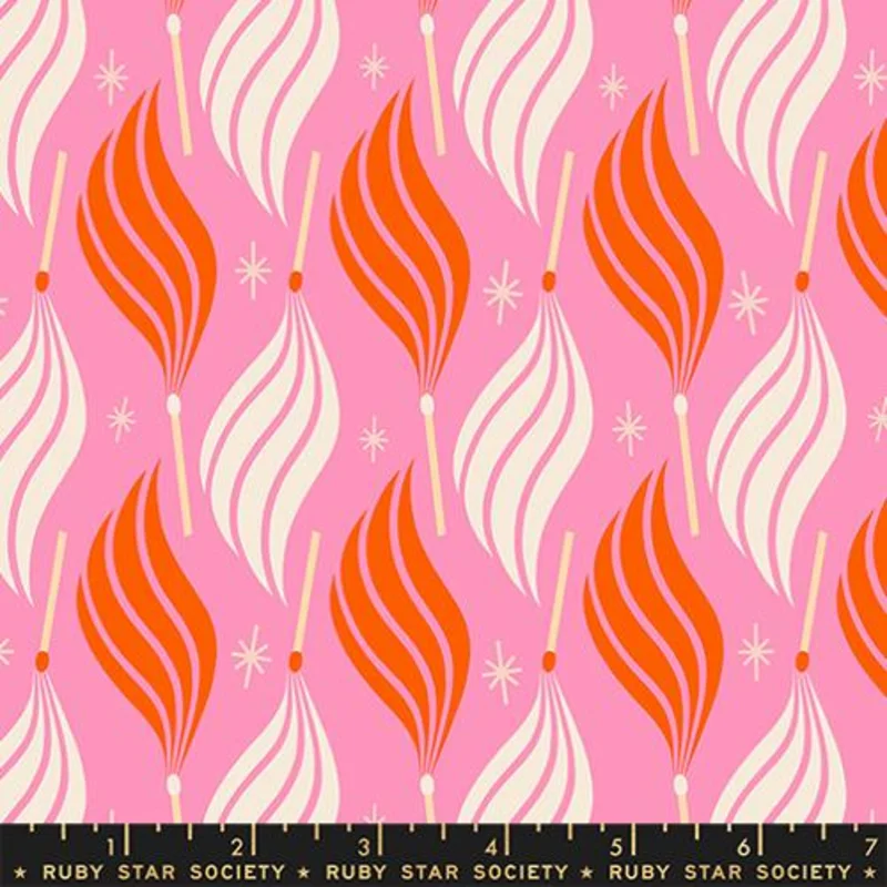 Ruby Star Society TRINKETRY: Lit-Flamingo (1/4 Yard)