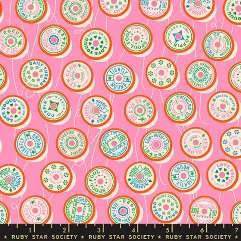 Ruby Star Society TRINKETRY: Spools-Flamingo (1/4 Yard)