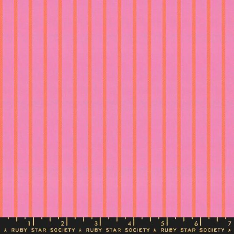 Ruby Star Society Warp Weft-OOH LUCKY LUCKY: Apron Stripe-Bright Pink (1/4 Yard)