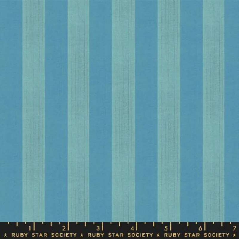 Ruby Star Society Warp Weft-OOH LUCKY LUCKY: Clothesline Stripe-Turquoise (1/4 Yard)