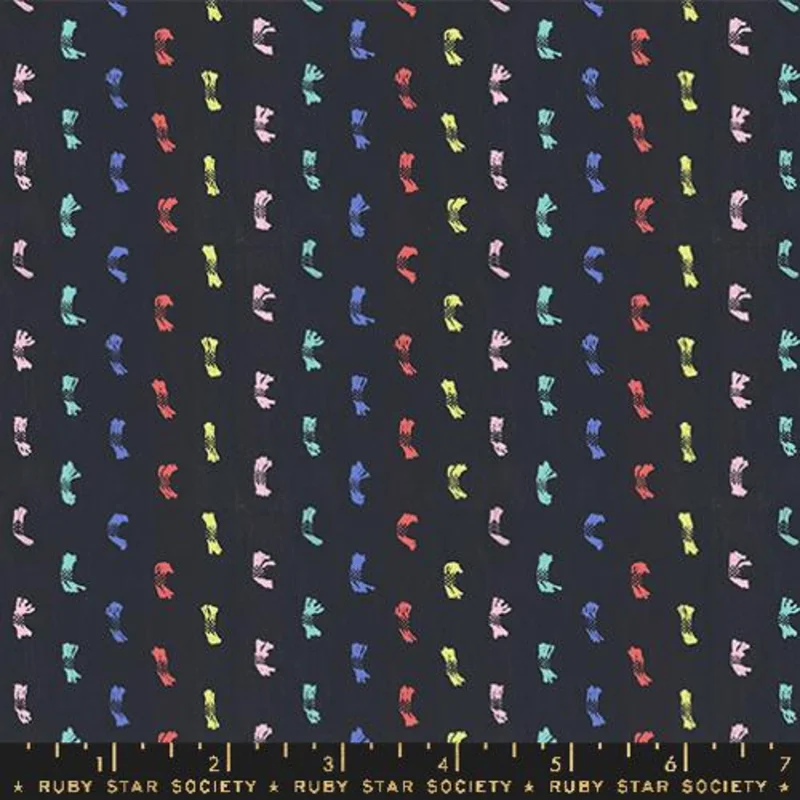 Ruby Star Society Warp Weft-OOH LUCKY LUCKY: Flicker-Soft Black (1/4 Yard)