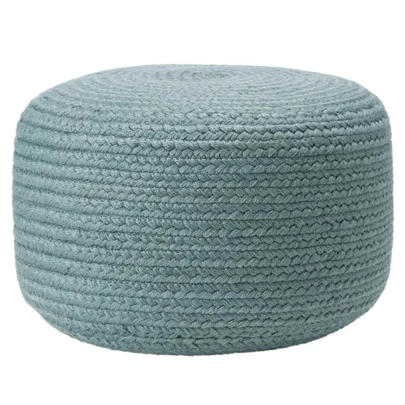 Saba Solar Indoor/Outdoor Pouf, Aqua
