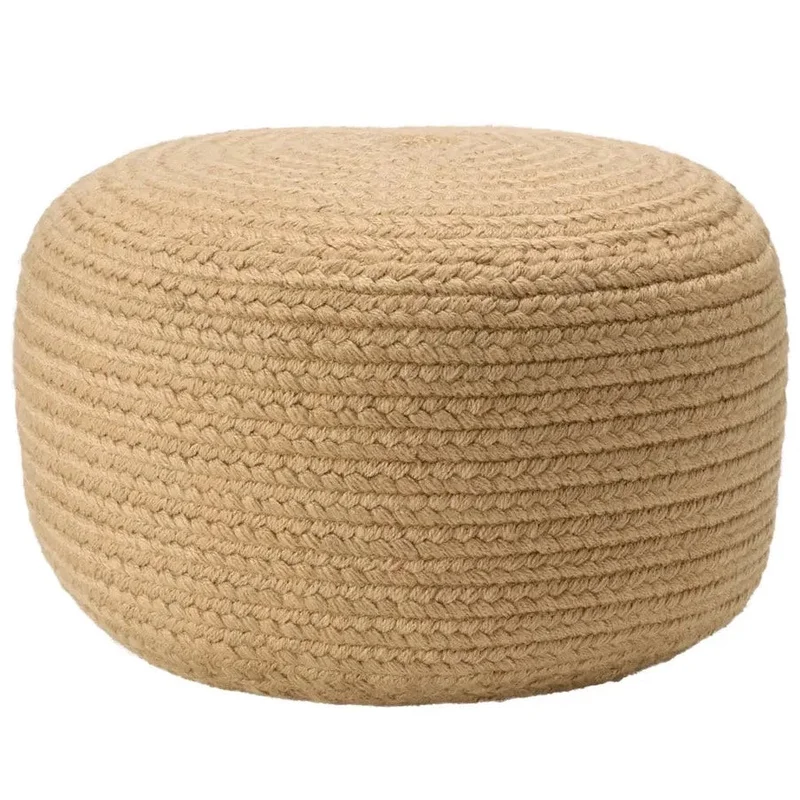 Saba Solar Indoor/Outdoor Pouf, Natural