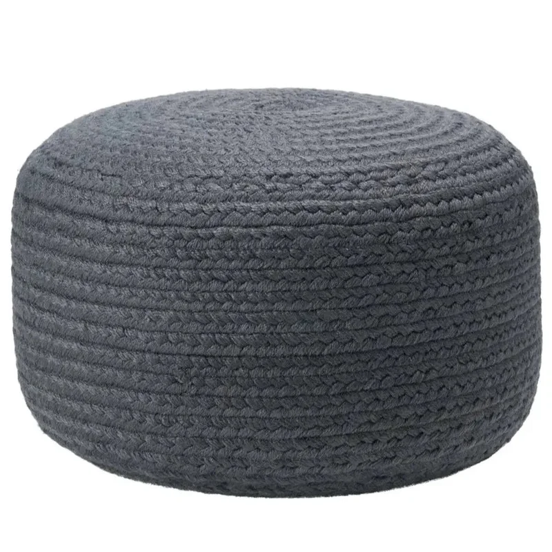 Saba Solar Indoor/Outdoor Pouf, Navy