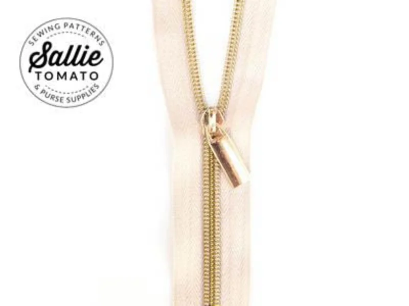 Sallie Tomato: #5 Zippers by the Yard-Beige/Light Gold