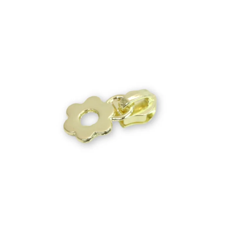 Sallie Tomato: Flower Zipper Pull-Gold