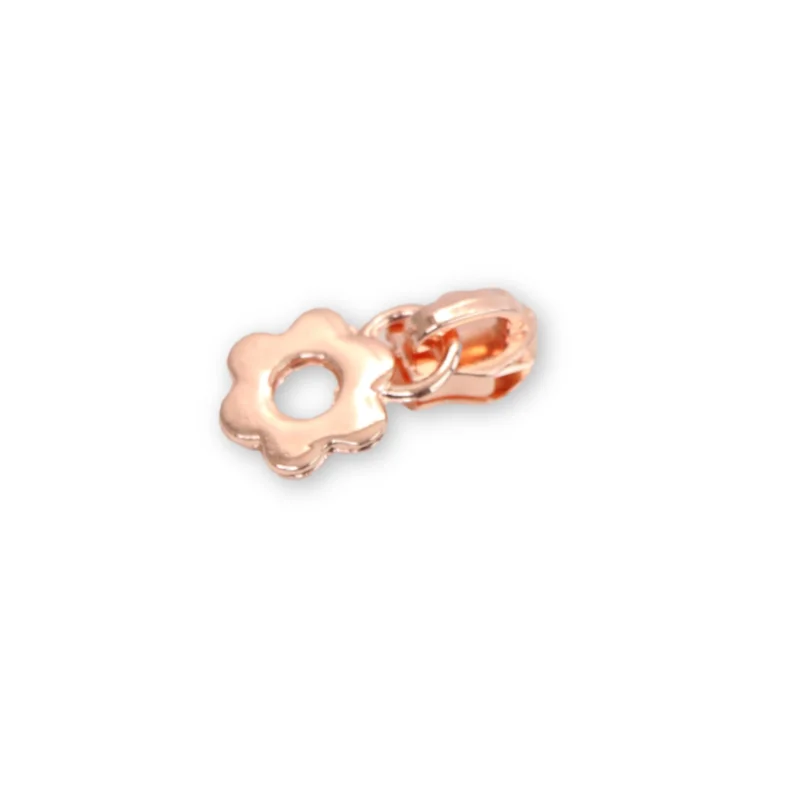 Sallie Tomato: Flower Zipper Pull-Rose Gold