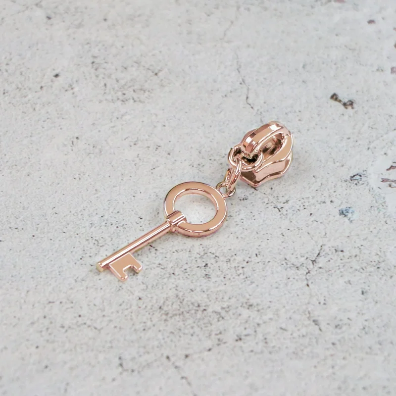 Sallie Tomato: Key Zipper Pull-Rose Gold