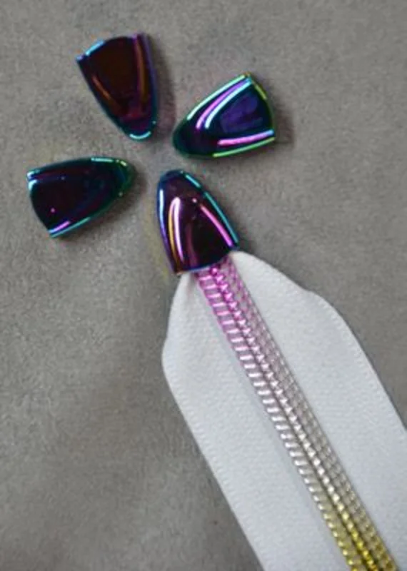 Sallie Tomato: Metal Zipper End Caps Rainbow