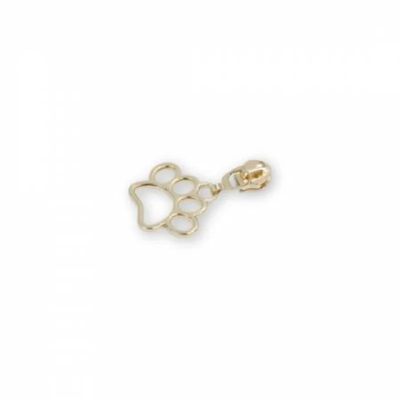 Sallie Tomato: Paw Print Zipper Pull-Gold