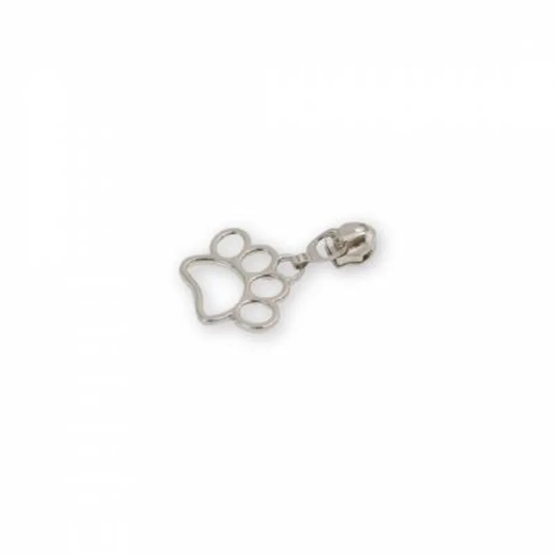 Sallie Tomato: Paw Print Zipper Pull-Nickel