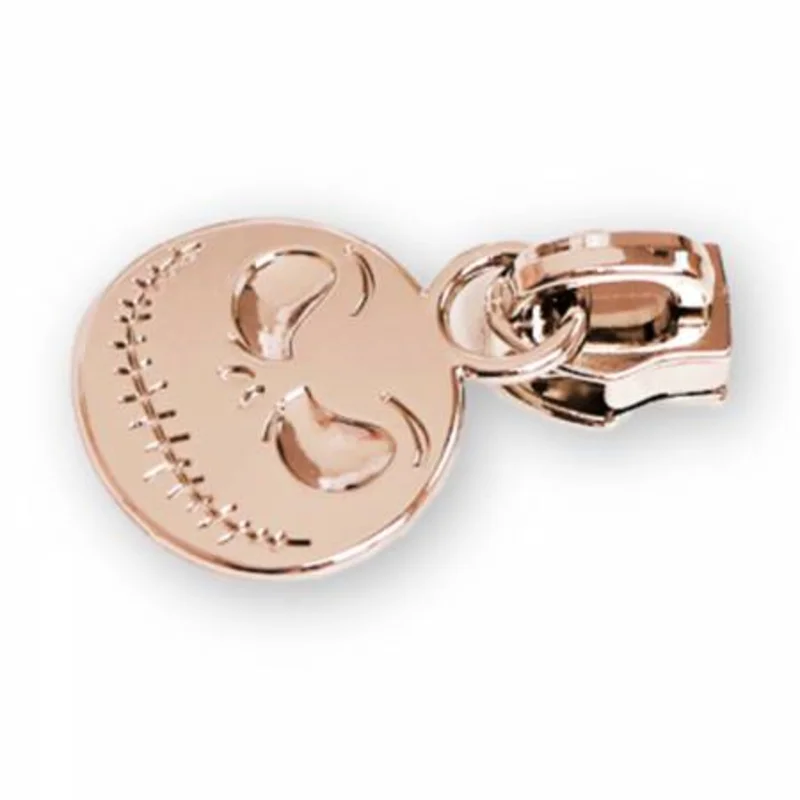 Sallie Tomato: Pumpkin Skeleton Zipper Pull-Rose Gold
