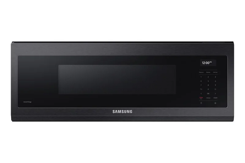 Samsung - 1.1 cu. Ft Over the range Microwave in Black Stainless - ME11A7710DG Black Stainless