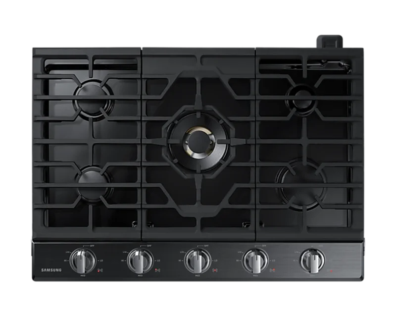 Samsung - 30 inch wide Gas Cooktop in Black Stainless - NA30N7755TG Black Stainless
