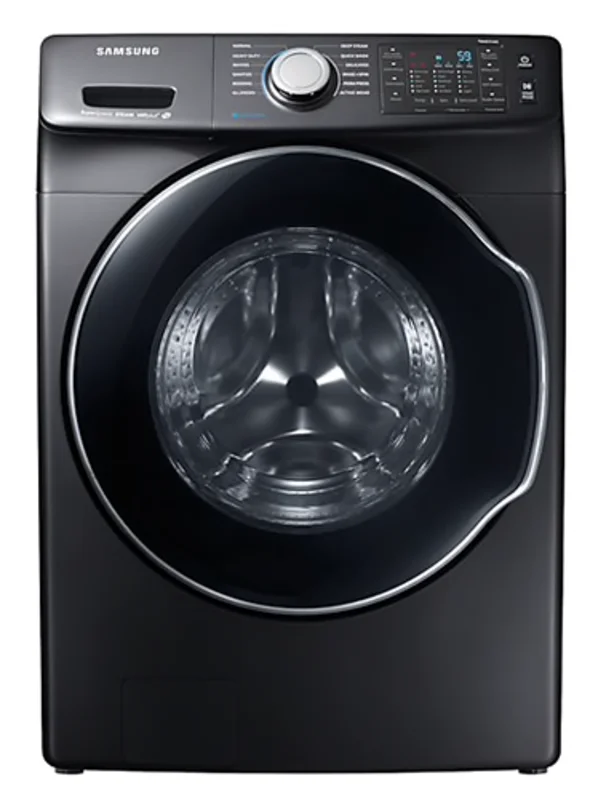 Samsung - 5.2 cu. Ft Front Load Washer in Black Stainless - WF45N6300AV Black Stainless