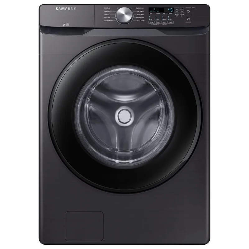 Samsung - 5.2 cu. Ft Front Load Washer in Black Stainless - WF45T6000AV Black Stainless