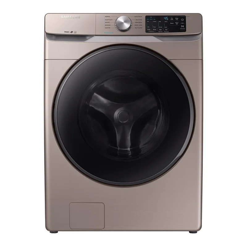 Samsung - 5.2 cu. Ft Front Load Washer in Champagne - WF45R6100AC Silver