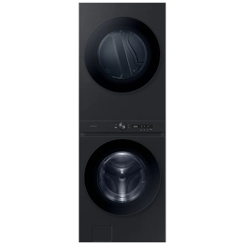 Samsung - 5.3 cu. Ft Washer and 7.6 cu. Ft Dryer Laundry Hub in Black Stainless - WH46DBH550EVAC Black Stainless