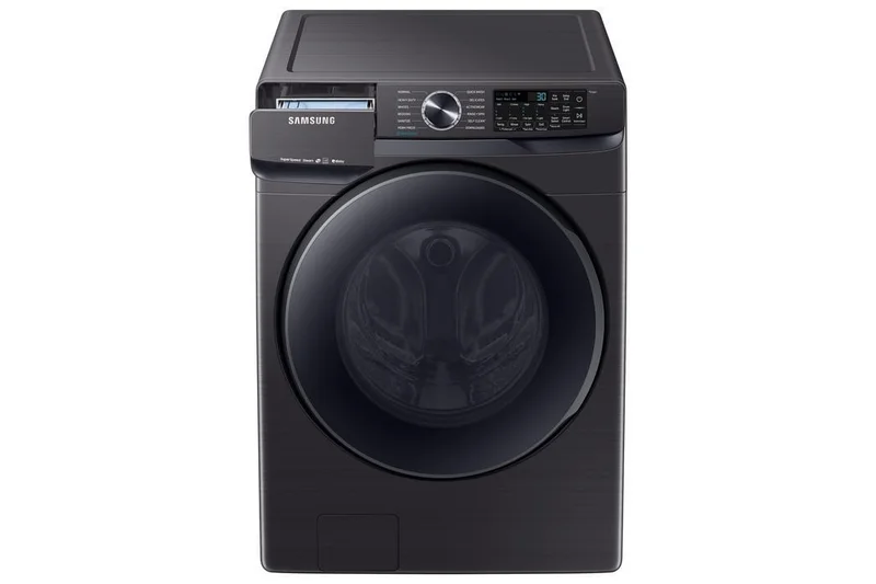 SAMSUNG - 5.8 cu. Ft Front Load Washer in Black Stainless - WF50T8500AV Black Stainless