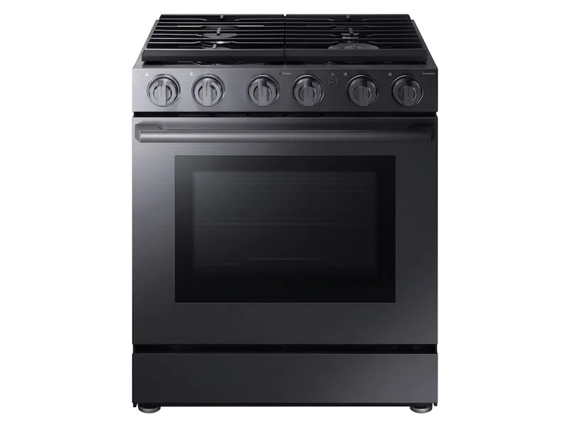 Samsung - 5.8 cu. ft Gas Range in Black Stainless - NX58M9960PM Black Stainless