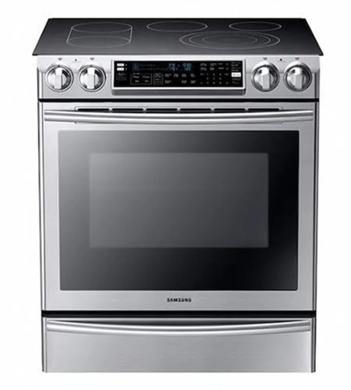 Samsung - 5.8 cu. ft Slide-In Electric Range in Stainless Steel - NE58F9710WS Stainless