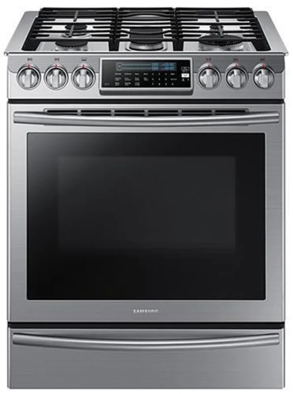 Samsung - 5.8 cu. ft Slide-In Gas Range in Stainless Steel - NX58H9500WS Stainless