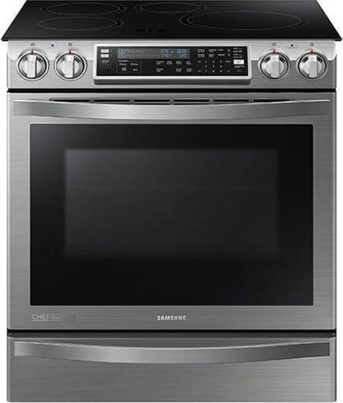 Samsung - 5.8 cu. ft Slide-In Induction Range in Stainless Steel - NE58H9970WS Stainless