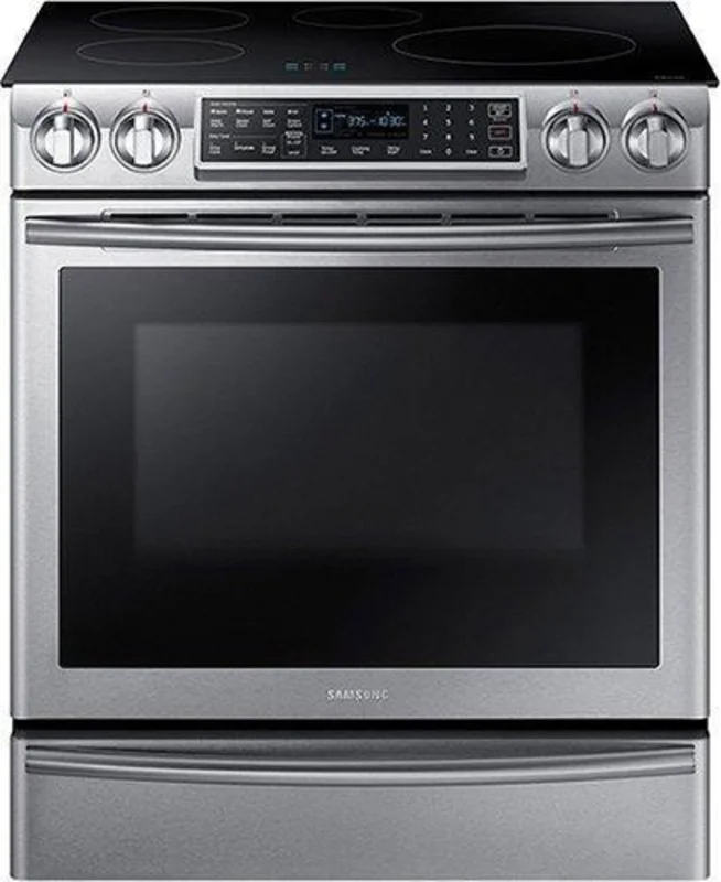 Samsung - 5.8 cu. ft Slide-In Induction Range in Stainless Steel - NE58K9560WS Stainless
