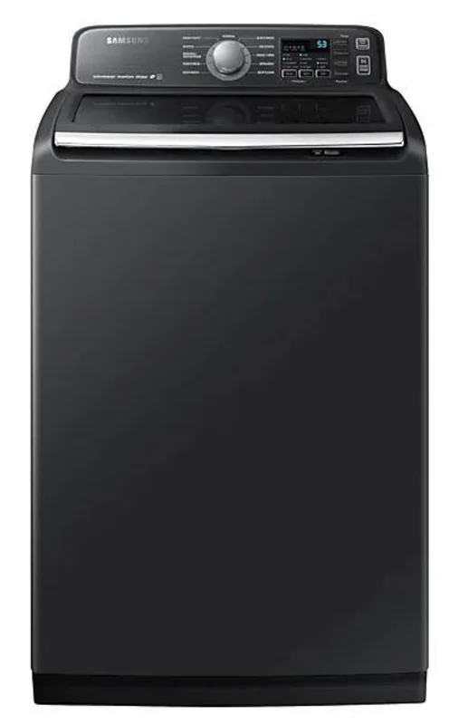 Samsung - 5.8 cu. Ft Top Load Washer in Black Stainless - WA50T7455AV Black Stainless