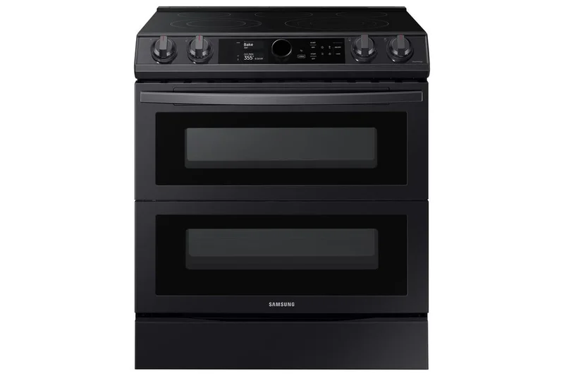 Samsung - 6.3 cu. ft Electric Range in Black Stainless - NE63T8751SG Black Stainless