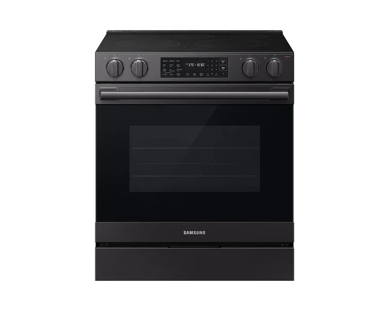 Samsung - 6.3 cu. ft Electric Range in Black Stainless - NSE80H63SEAC Black Stainless