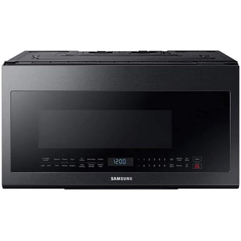 Samsung - Bespoke 2.1 cu. Ft Over the range Microwave in Black Stainless - ME21M706BAG Black Stainless