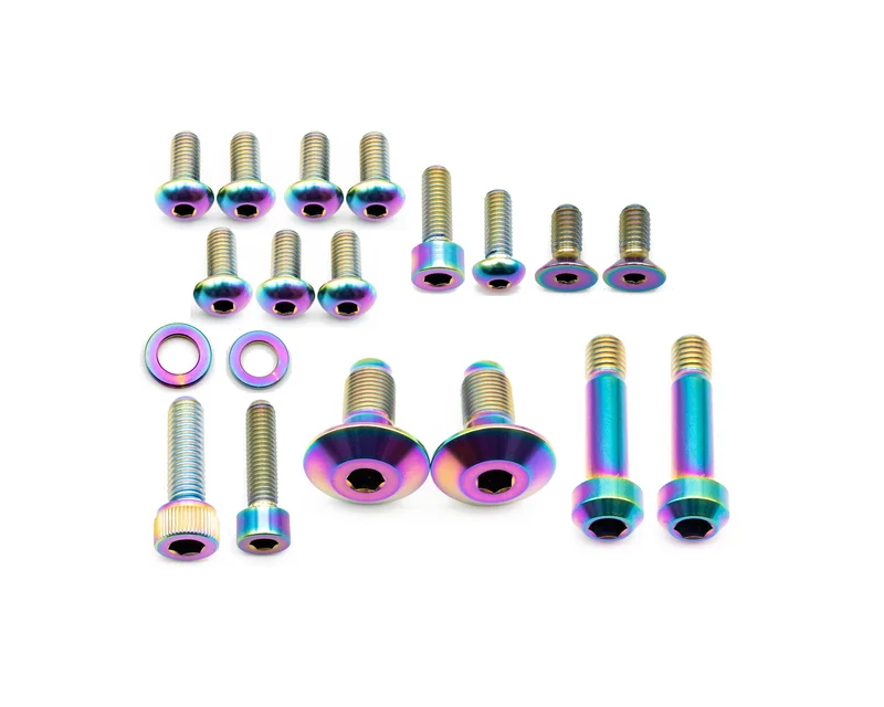Santa Cruz Blur Frame Bolt Kit - Titanium Rainbow Oil Slick