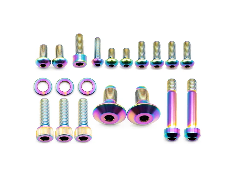 Santa Cruz Bronson Frame Bolt Kit - Titanium Rainbow Oil Slick