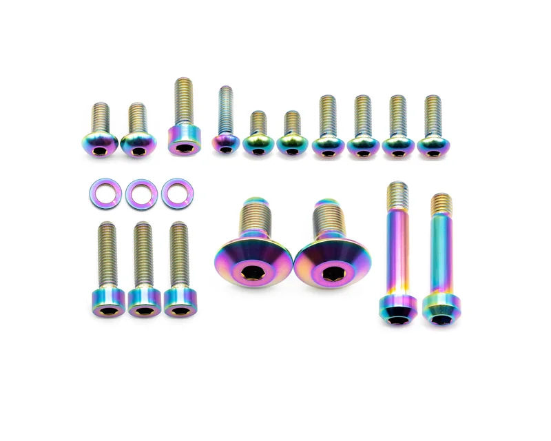 Santa Cruz Hightower Frame Bolt Kit - Titanium Rainbow Oil Slick