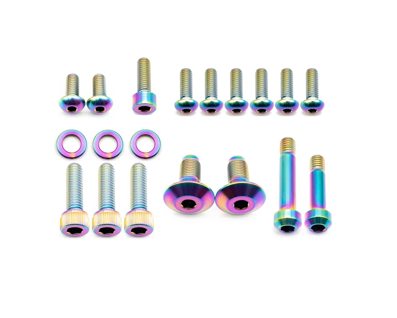 Santa Cruz Megatower Frame Bolt Kit - Titanium Rainbow Oil Slick