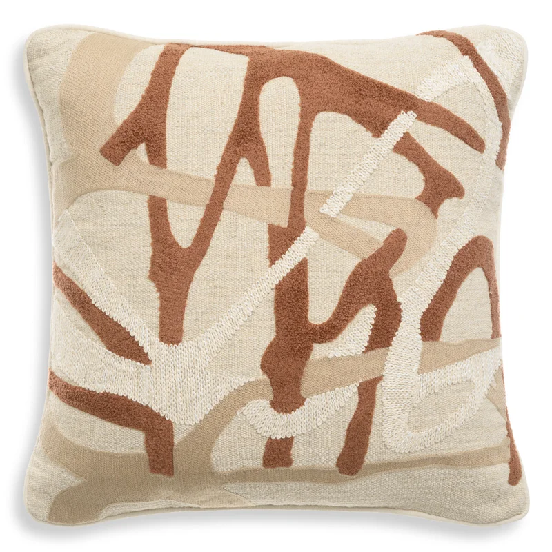 Saphira Cushion I, Orange/Natural, 19.5" x 19.5"