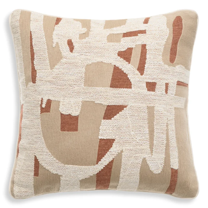 Saphira Cushion II, Orange/Natural, 19.5" x 19.5"