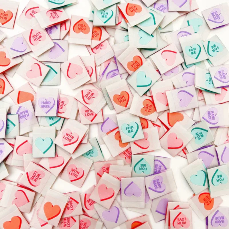 Sarah Hearts Sew in Labels: Valentine's Day Candy Hearts- Multi