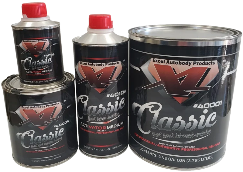 SATIN HOT ROD BLACK COLOR EXCEL with Activator Medium Activator